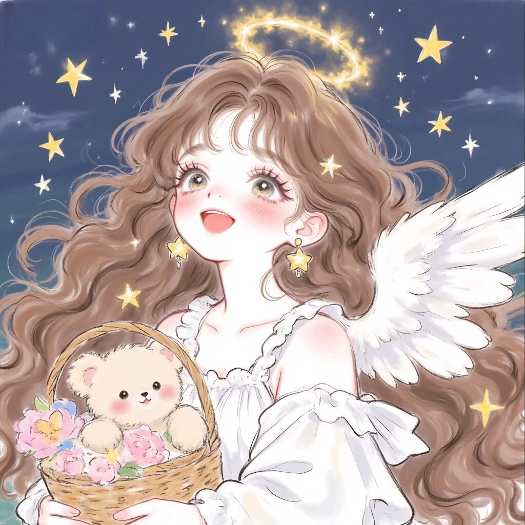 “愿每个女孩都是闪闪发光的天使少女💖”