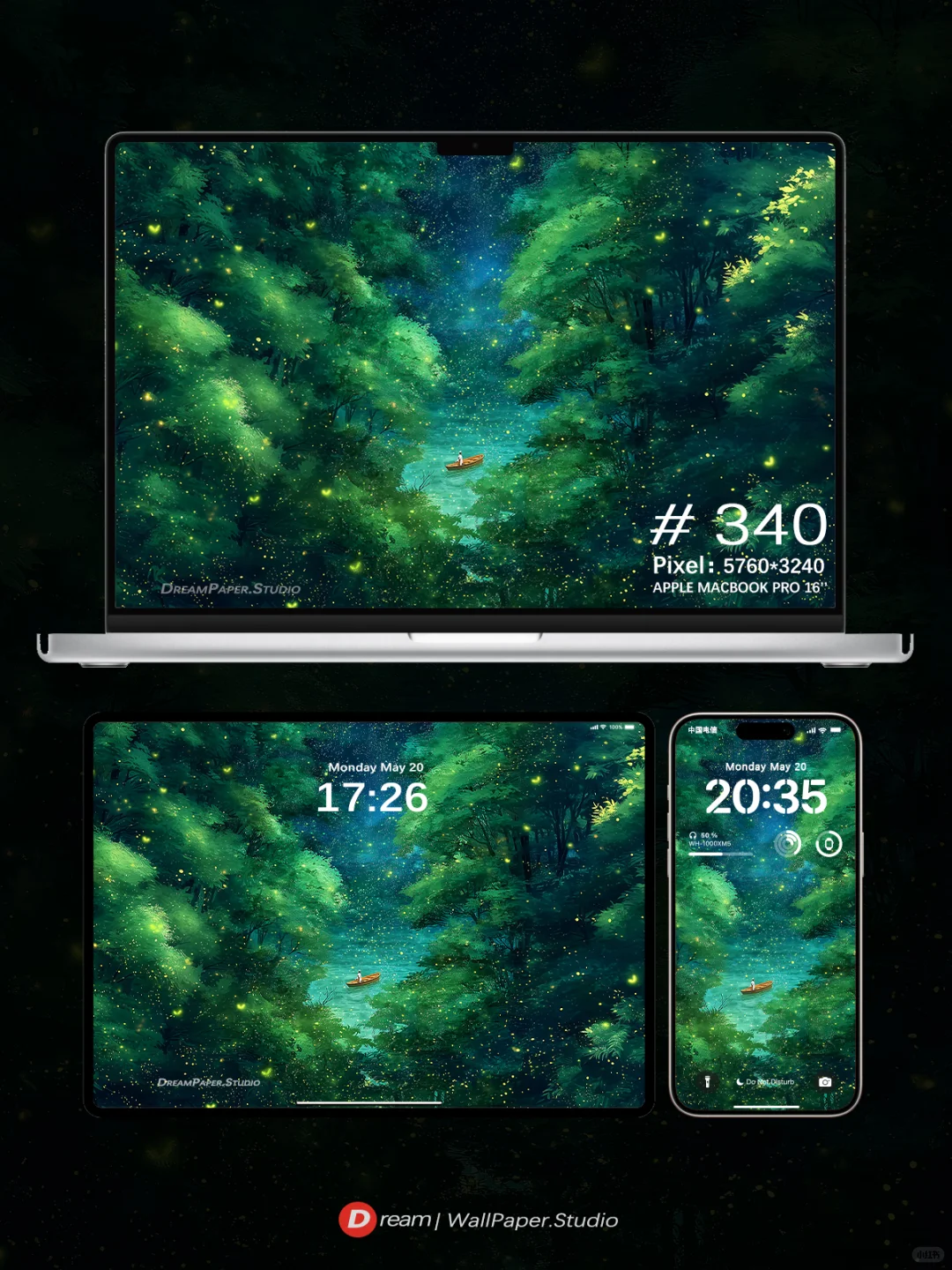 D壁纸/“醉梦不知天在水，满船清梦压星河”