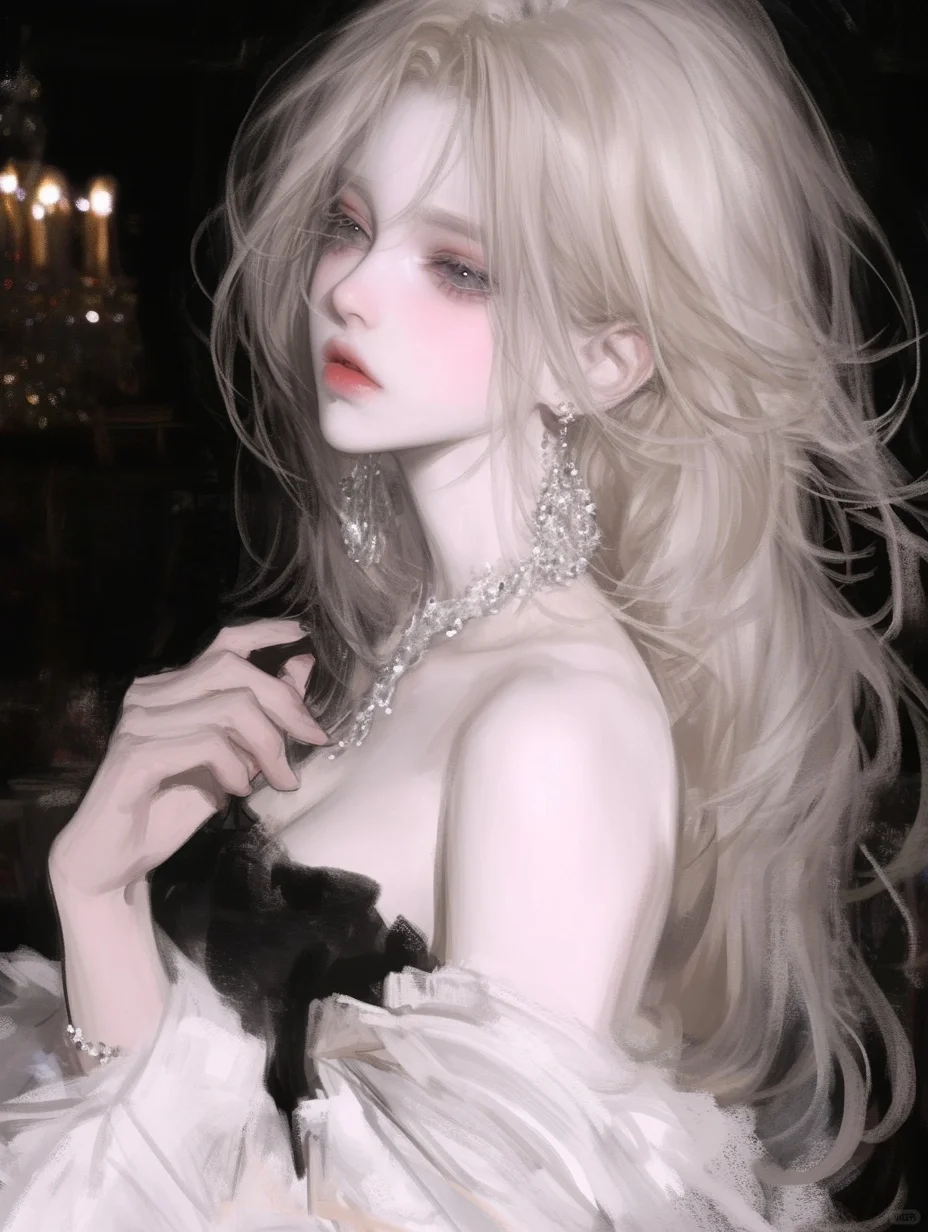 AI跑图分享｜礼服金发女