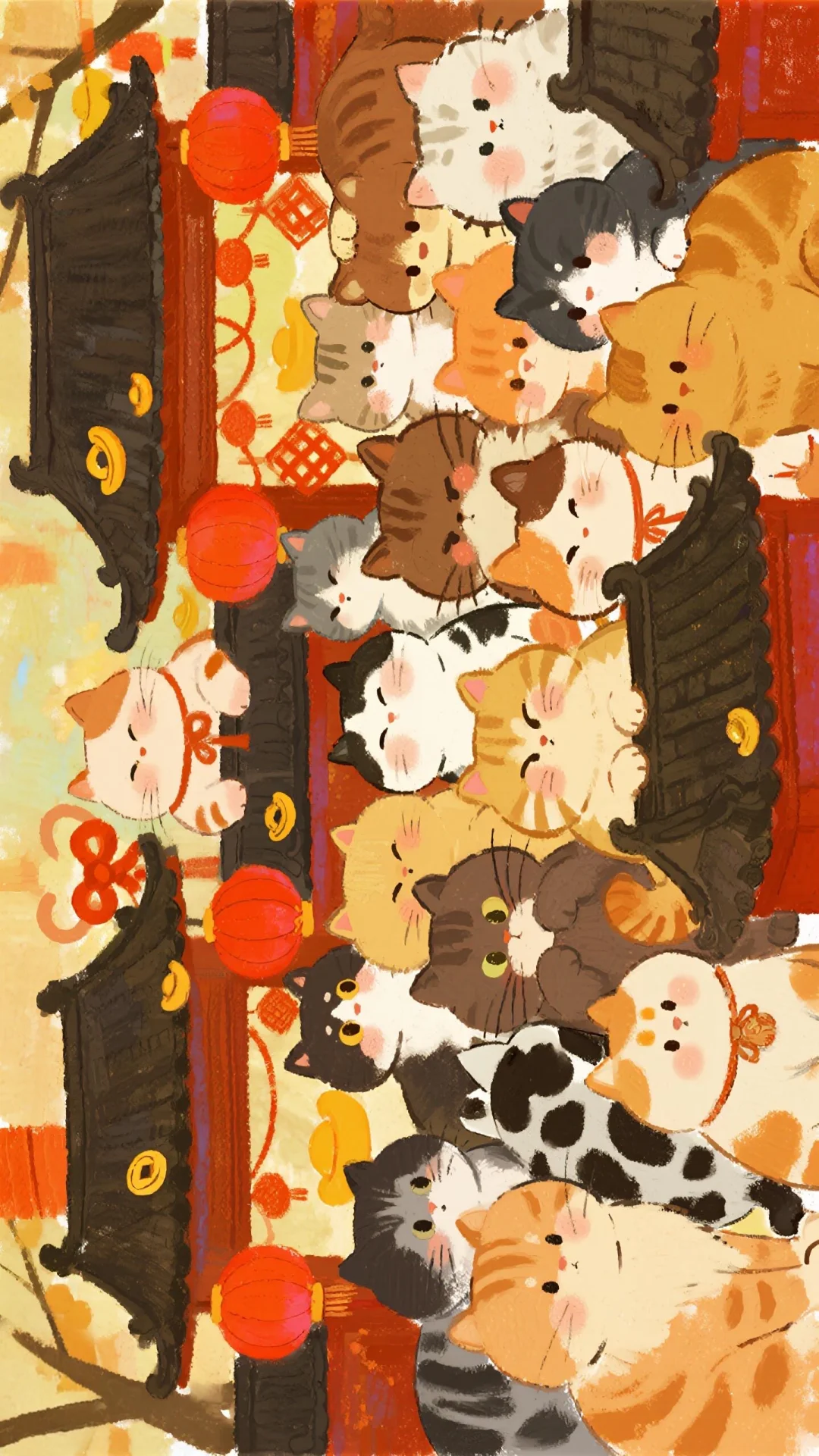 ✨壁纸|秋天🍂 猫猫全屏墙纸！喵喵~🐱