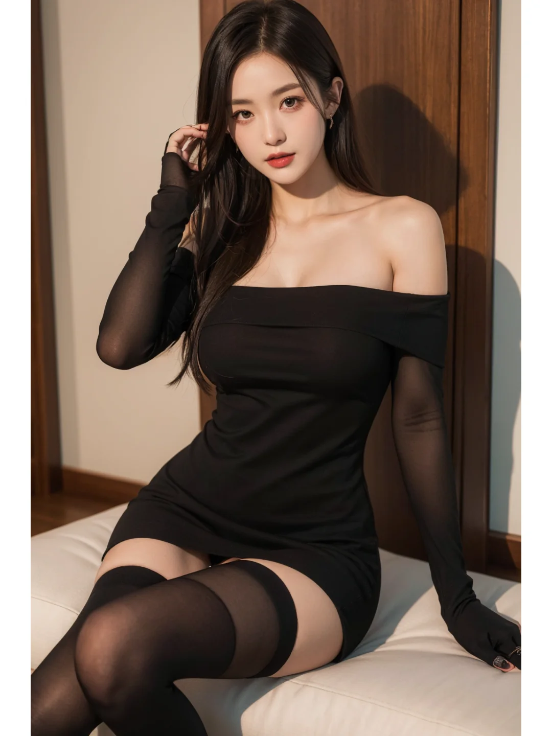 AI D3 露肩装参加晚宴的她~