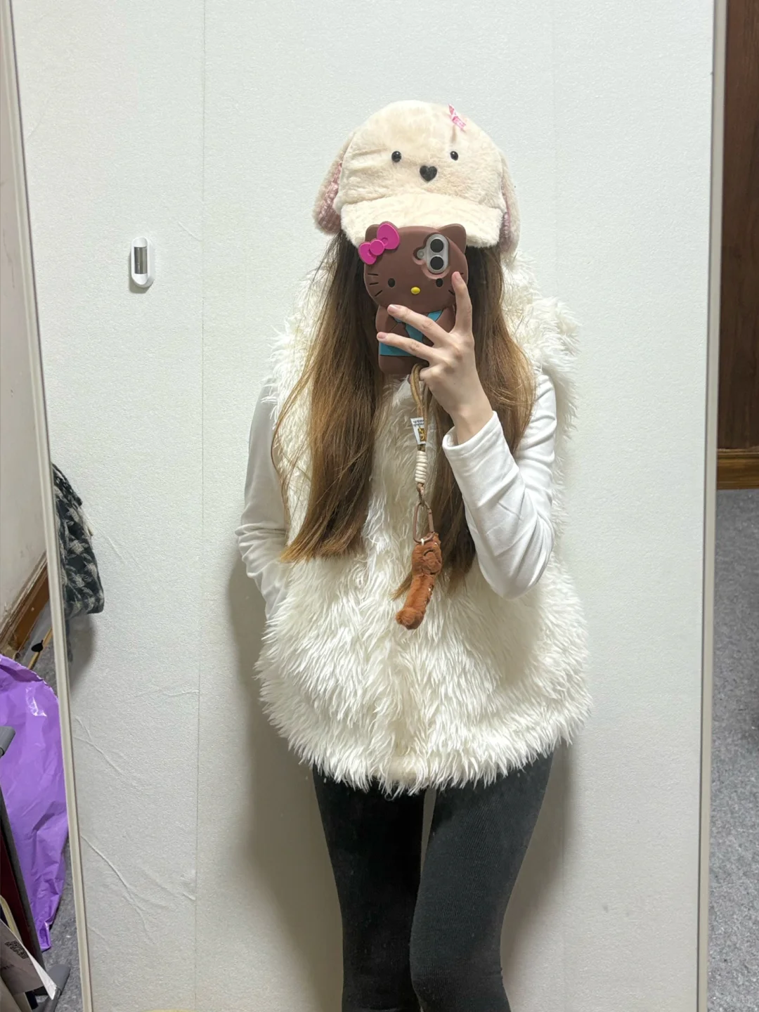 153｜毛茸马甲软fufu显腿长，被闺蜜追着问🔗