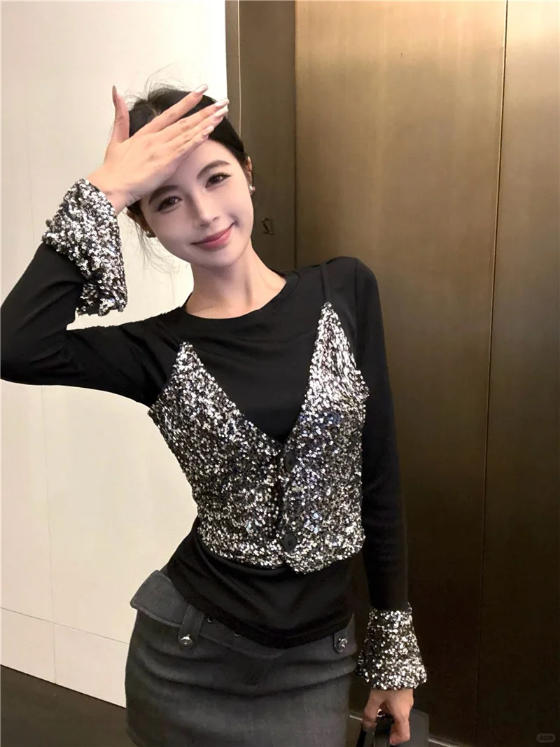 超有设计感的亮片上衣、又是今天漂亮的一天