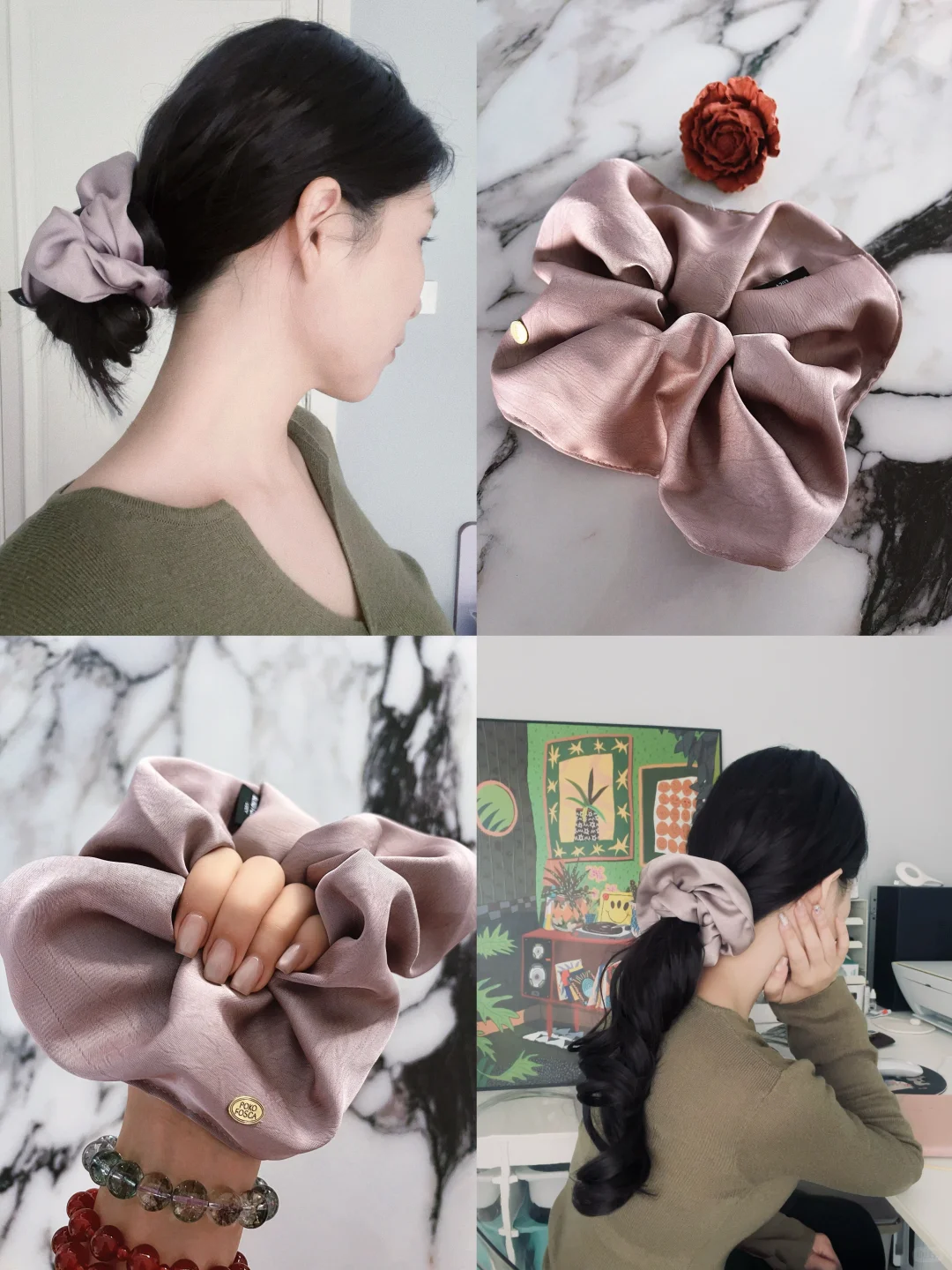 女神必备的一款发圈，紫色法式