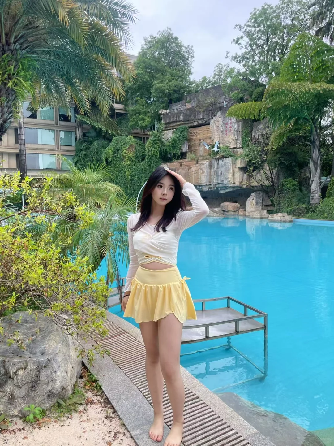 🧀奶呼呼的黄色分体裙式泳衣💕温柔又可爱~