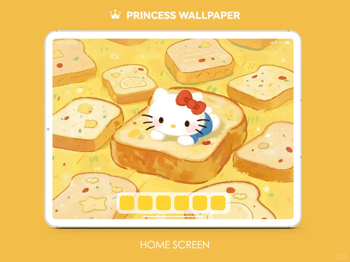 1110#🍞HelloKitty满屏吐司❣️平板壁纸