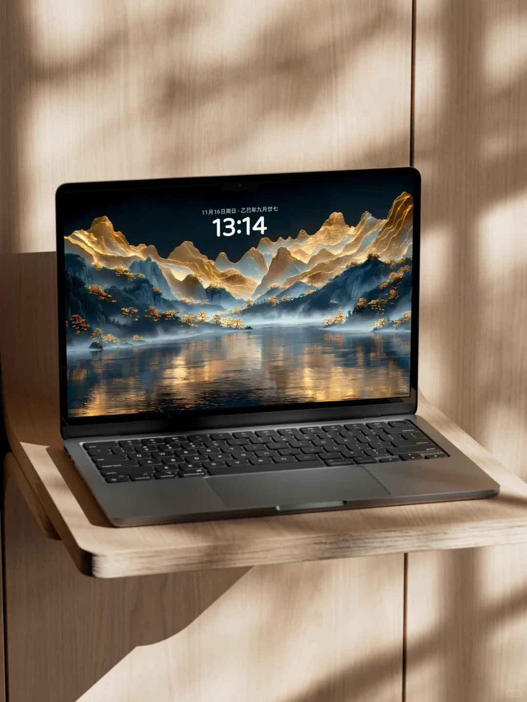 💎🌊流水生财！蓝金壁纸助你招财！