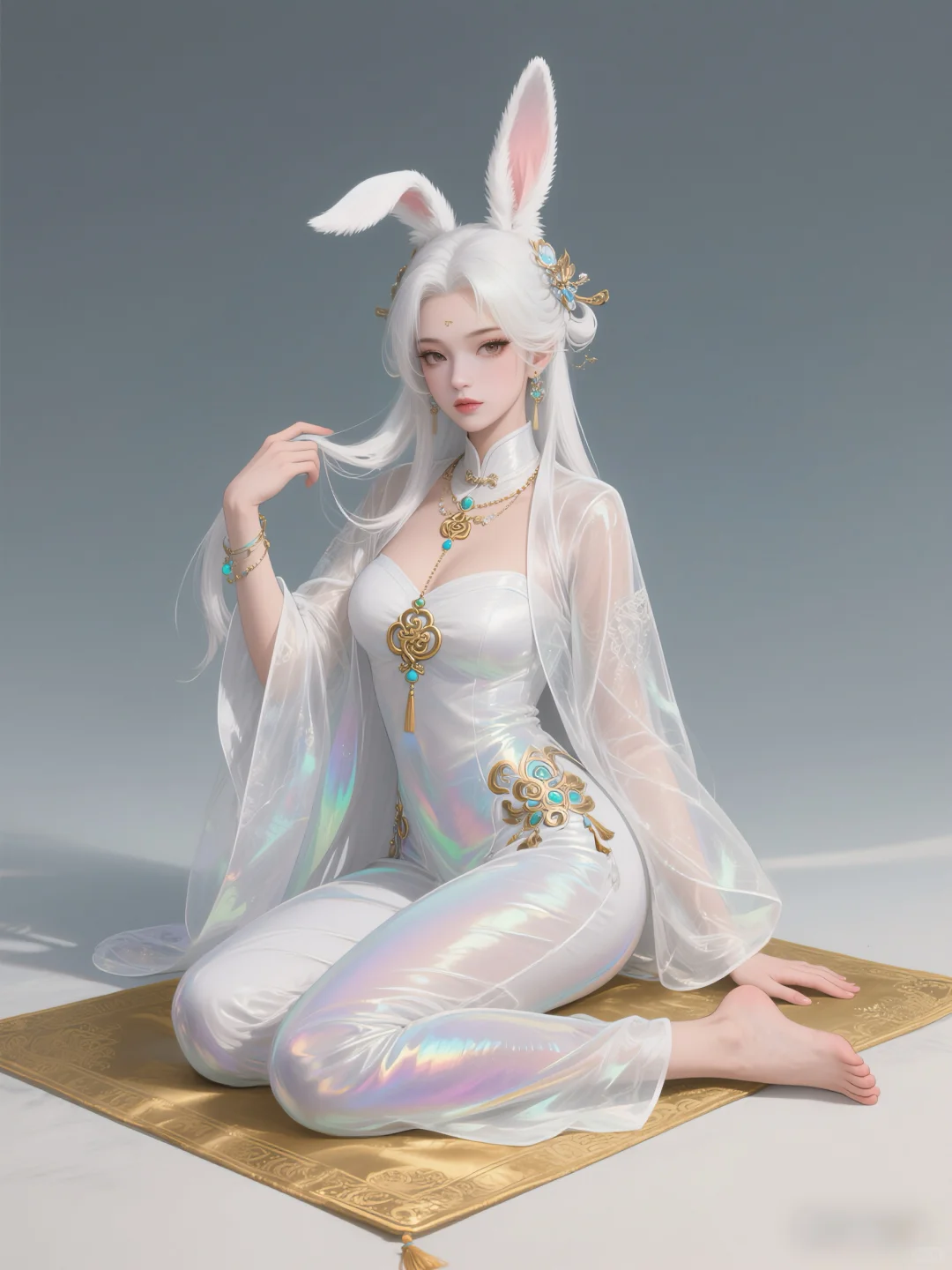 白兔，国风·AIGC绘画参考