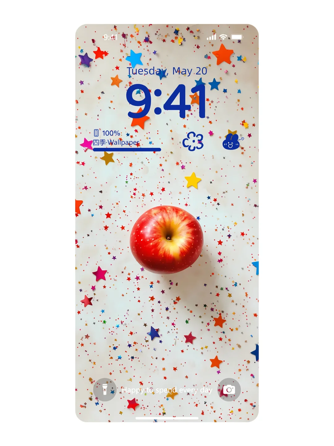 “苹果与彩虹的甜蜜邂逅”