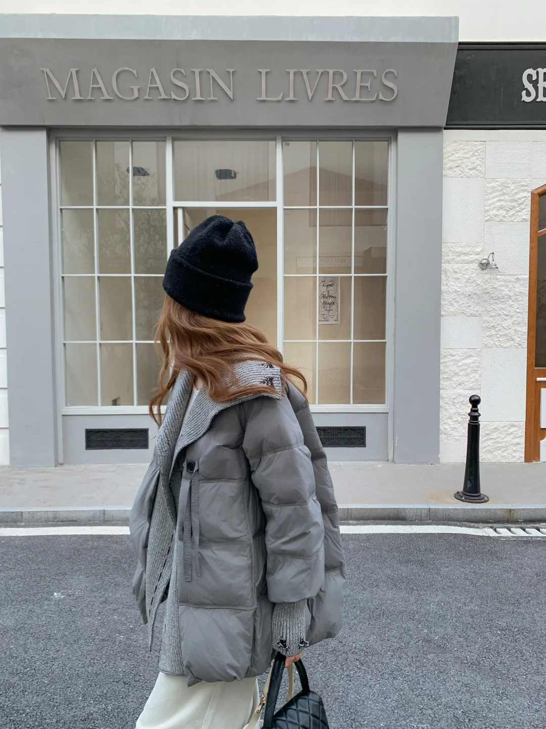 韩系氛围感穿搭｜针织拼接羽绒服ootd