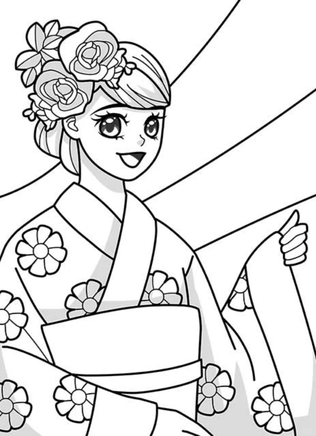 简笔画-美女系列2