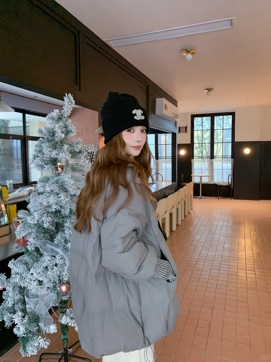 韩系氛围感穿搭｜针织拼接羽绒服ootd