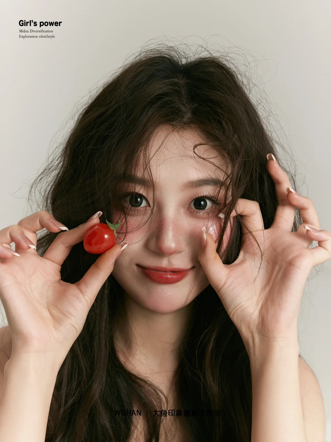 🍅•ᯅ•🍅 最喜欢番茄啦！夏日韩系少女肖像