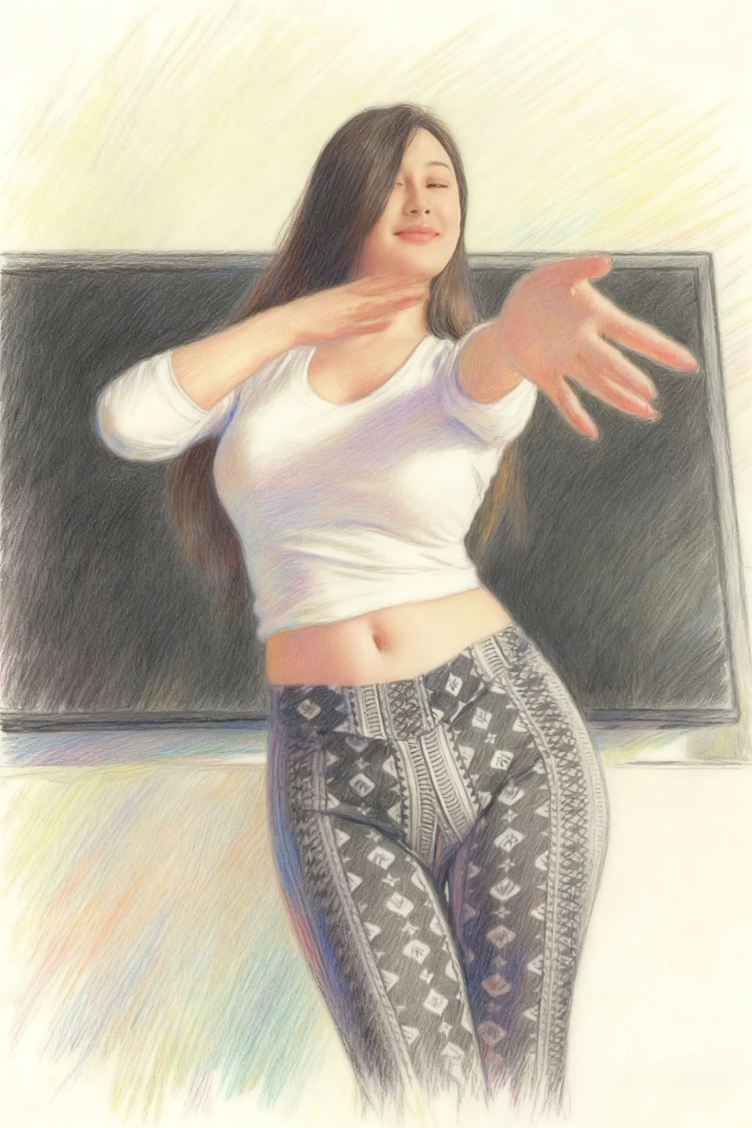 彩铅人物～性感美女