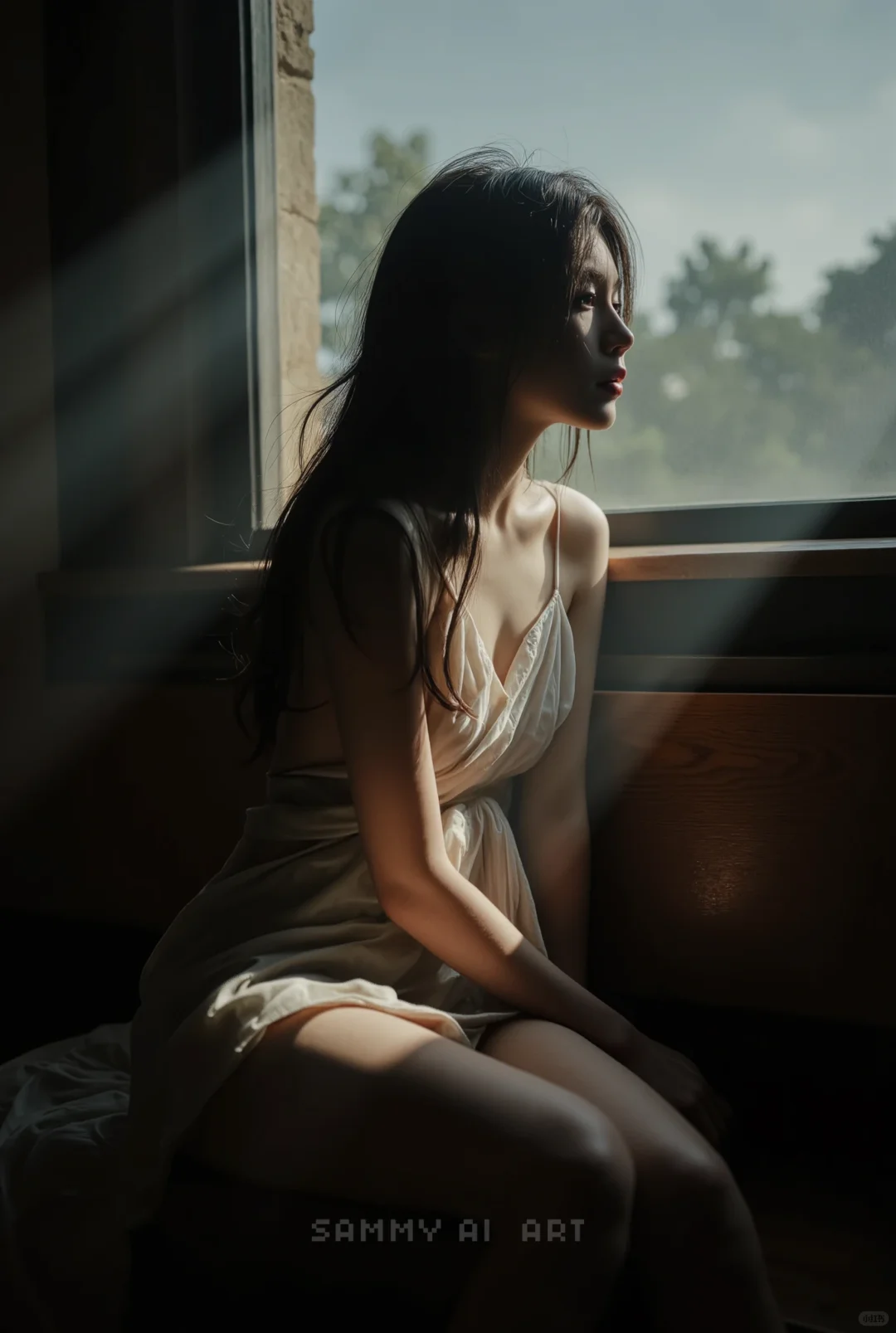 AI写真 ✨光影少女心事与自己的灵魂对话✨