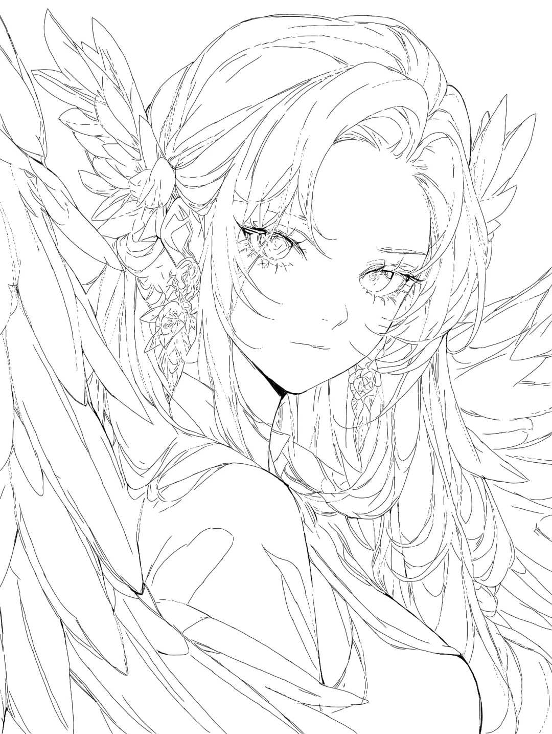 线稿加填色—天使