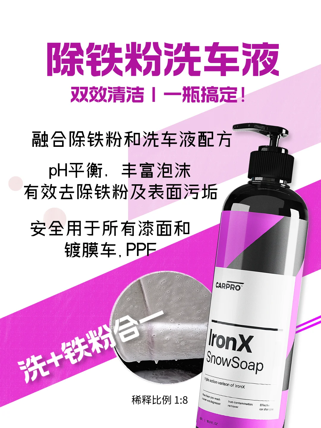 2in1洗车同时去除铁粉！