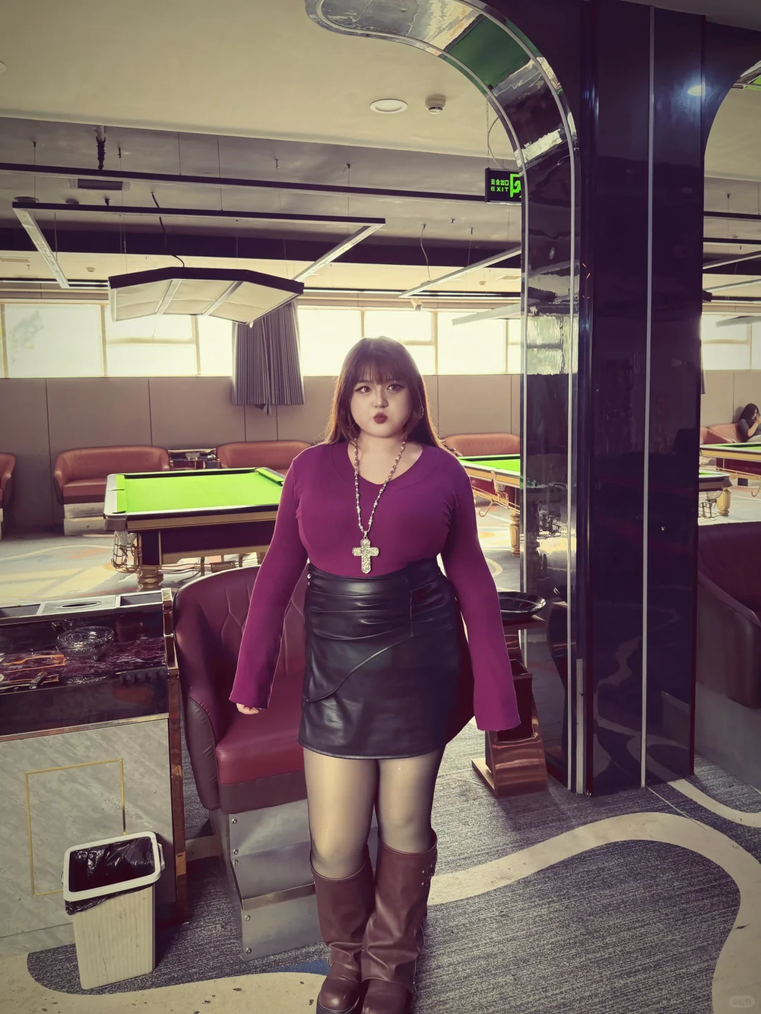 200斤大码辣妹穿搭！紫色+包臀也太御了！