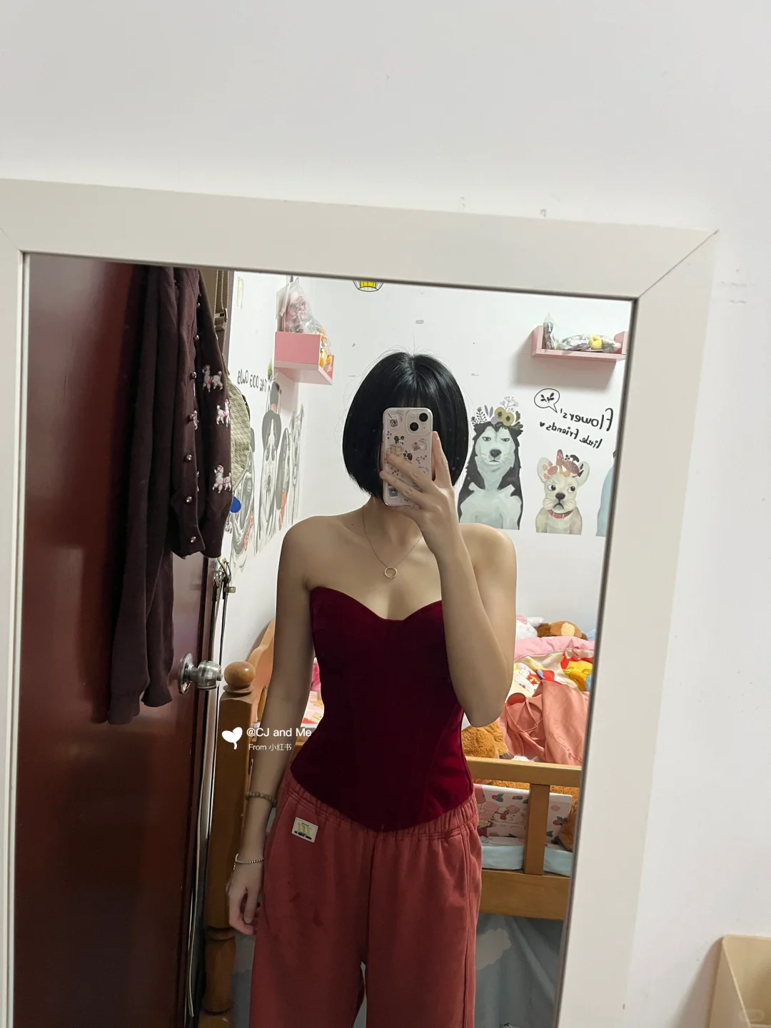 测评Lanyi——红丝绒火鸟红色平板绒鱼骨胸衣