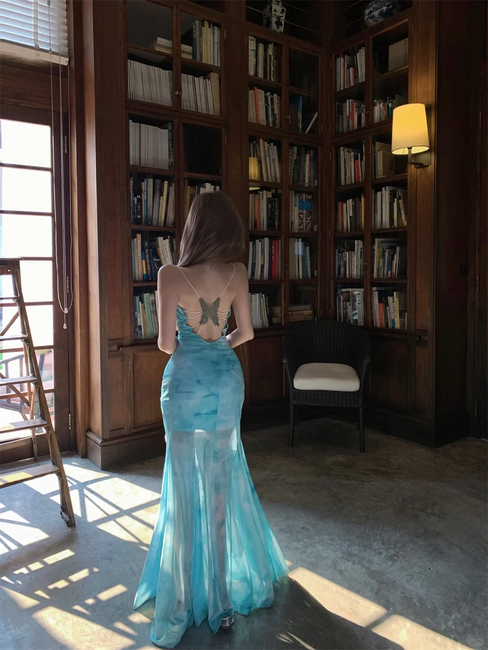 一眼就沦陷的浅蓝色鱼尾裙~👗