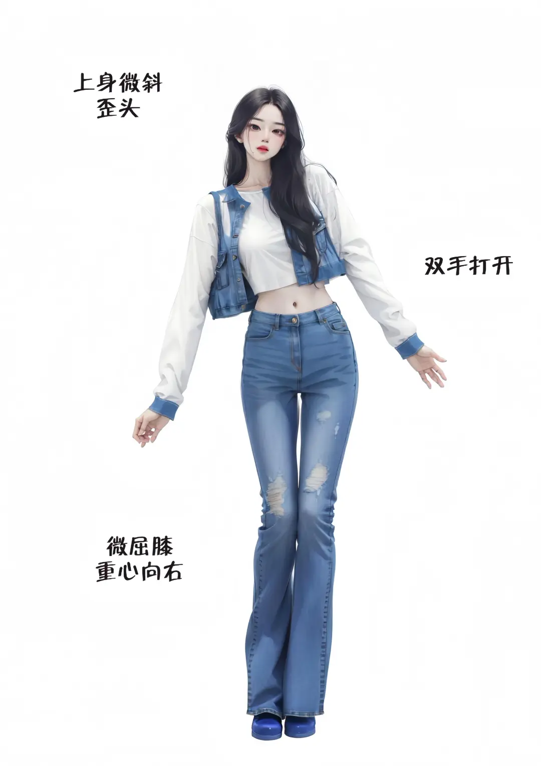 存一组辣妹风拍照姿势，超级显腿长！