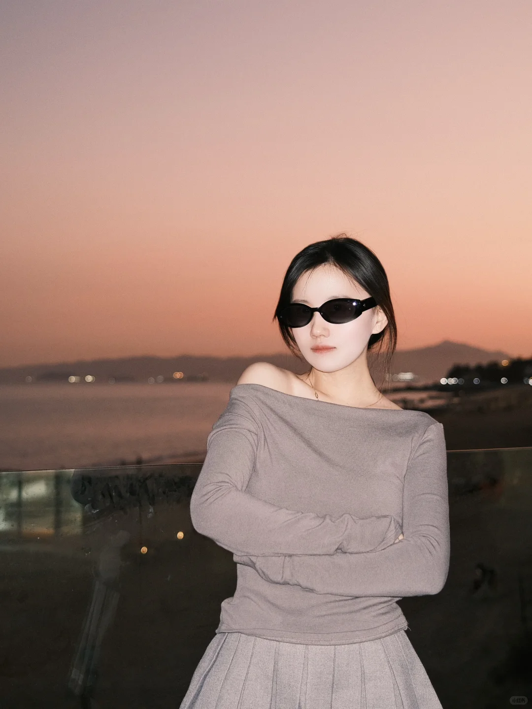 傍晚的海边自带滤镜