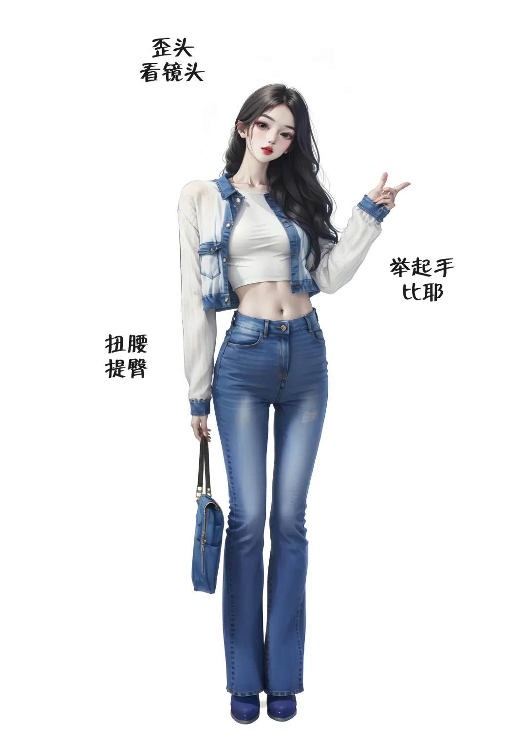 存一组辣妹风拍照姿势，超级显腿长！