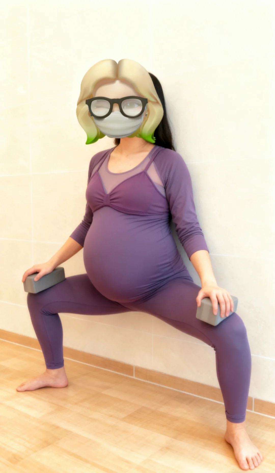 孕晚期的紫色瑜伽服选择