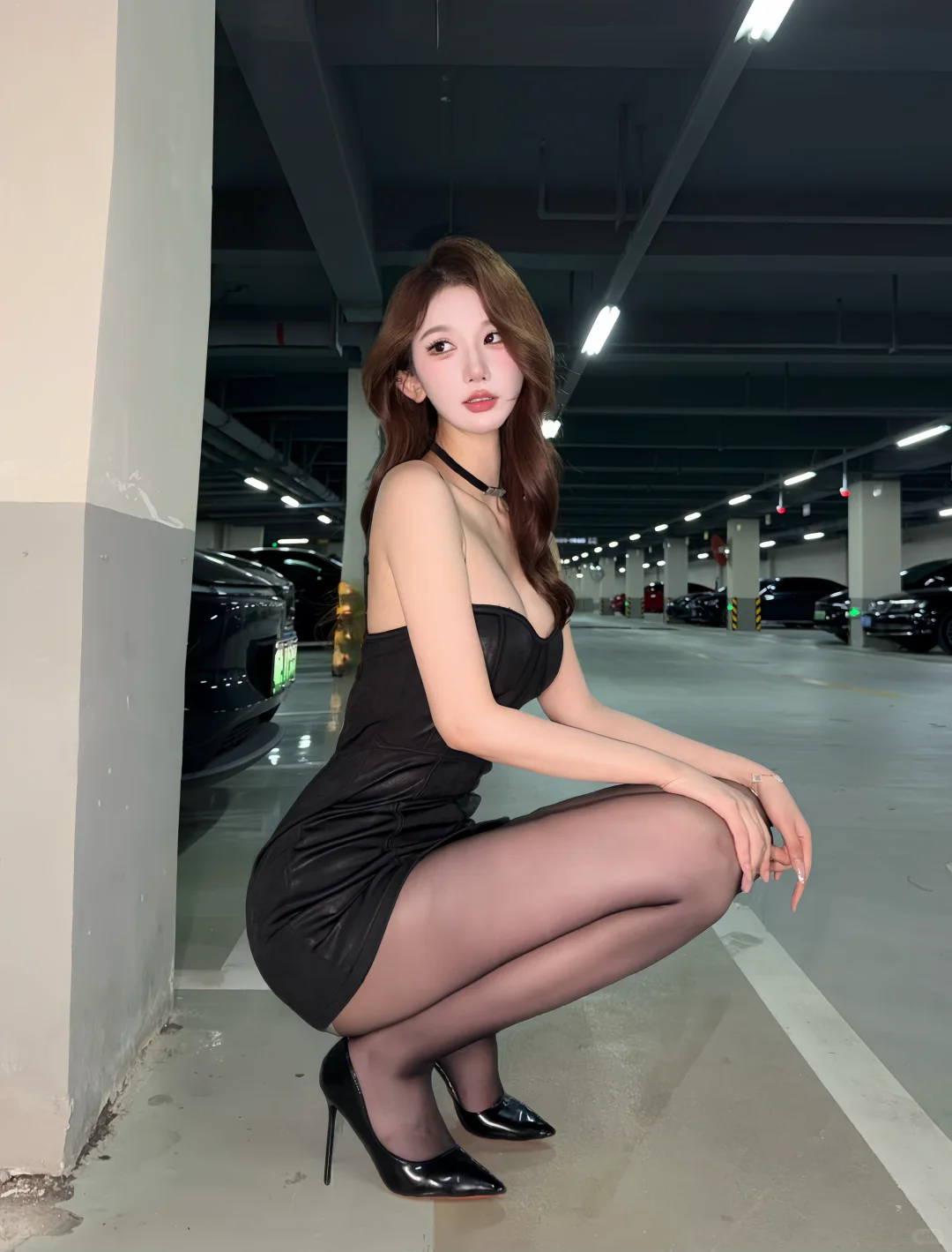 停车场御姐风拍照也太出片了！