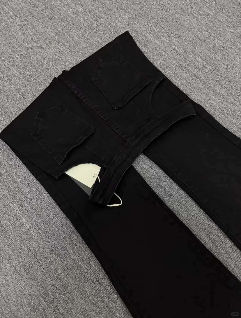 29.99🍞时尚辣妹露腰黑色喇叭