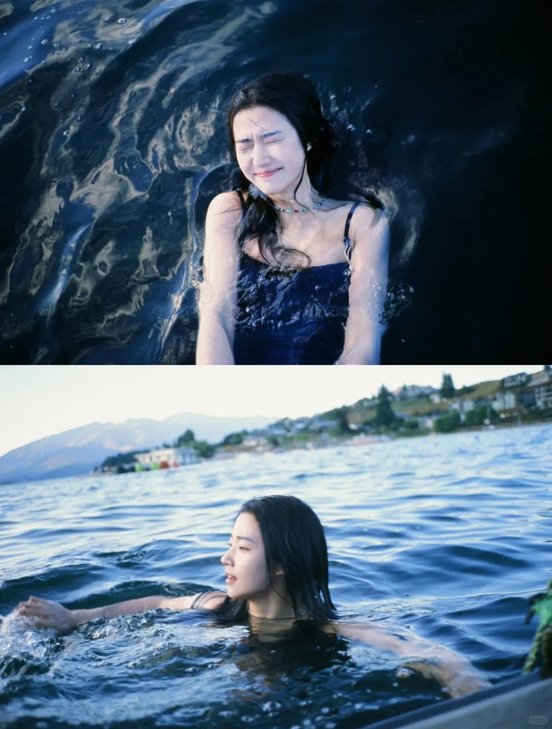 卢昱晓晒泳装照。这不就是美人鱼嘛。