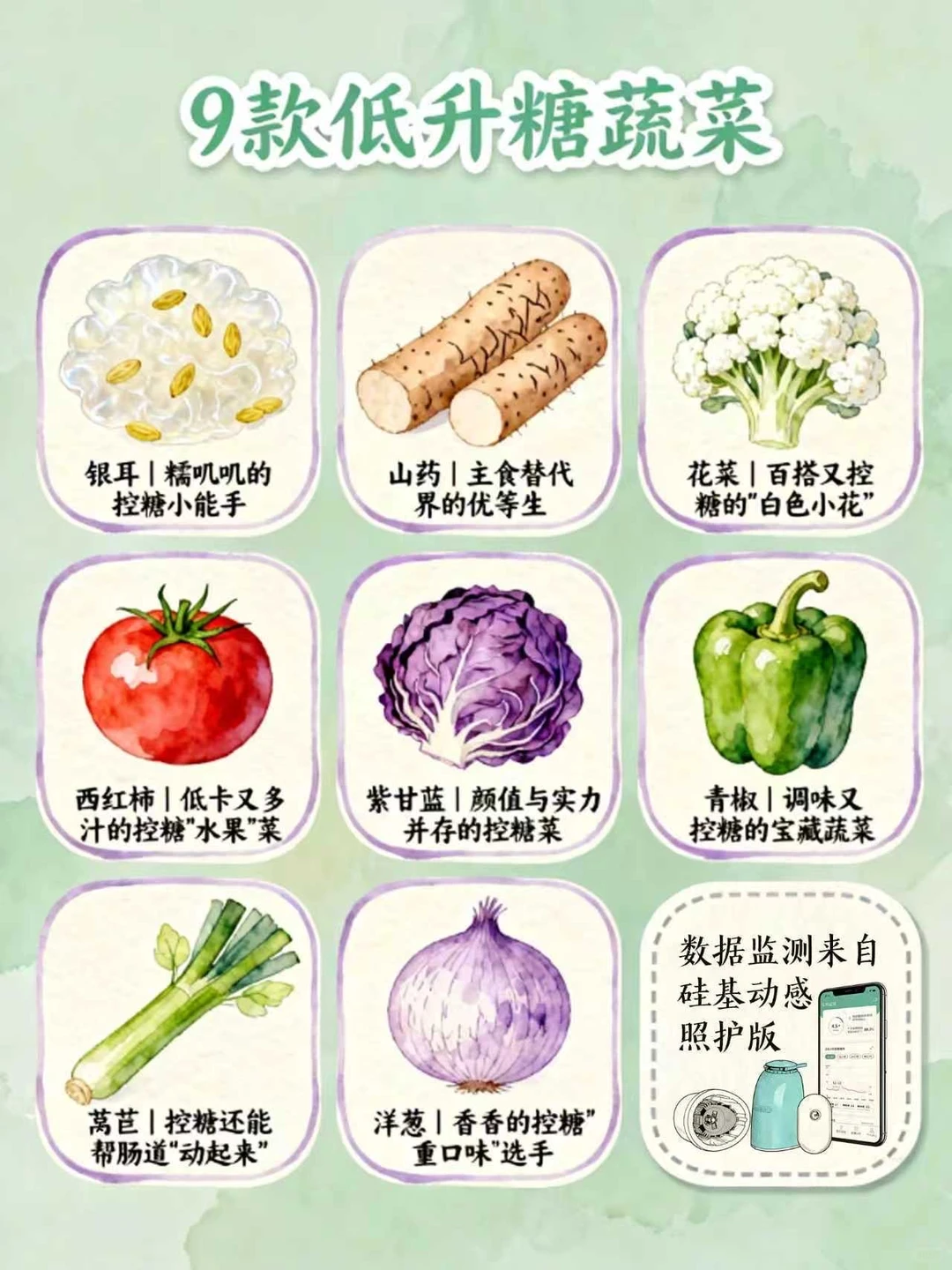 8款低升糖蔬菜合集｜控糖也能吃得超满足