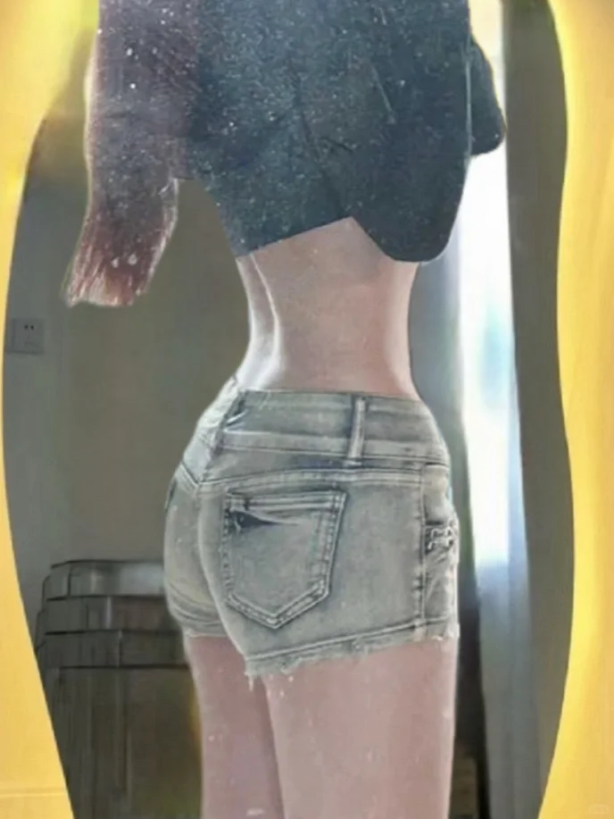 好显腰臀比的辣妹短裤！ju显瘦啊！！