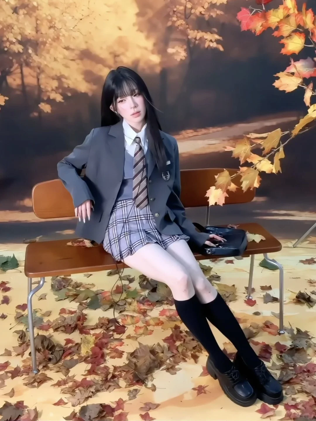 存一些ins风秋冬落叶拍照姿势🍁赣州写真