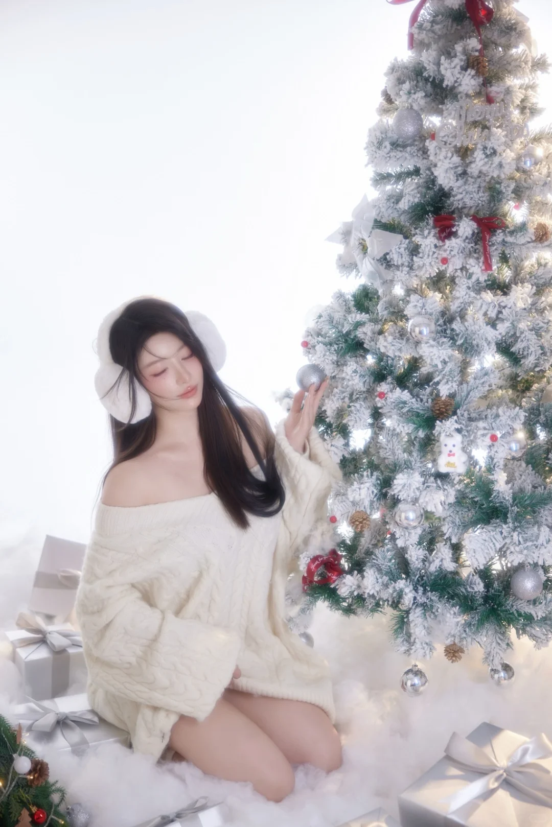 🌟圣诞树前的温柔瞬间🎁被礼物和灯光治愈了