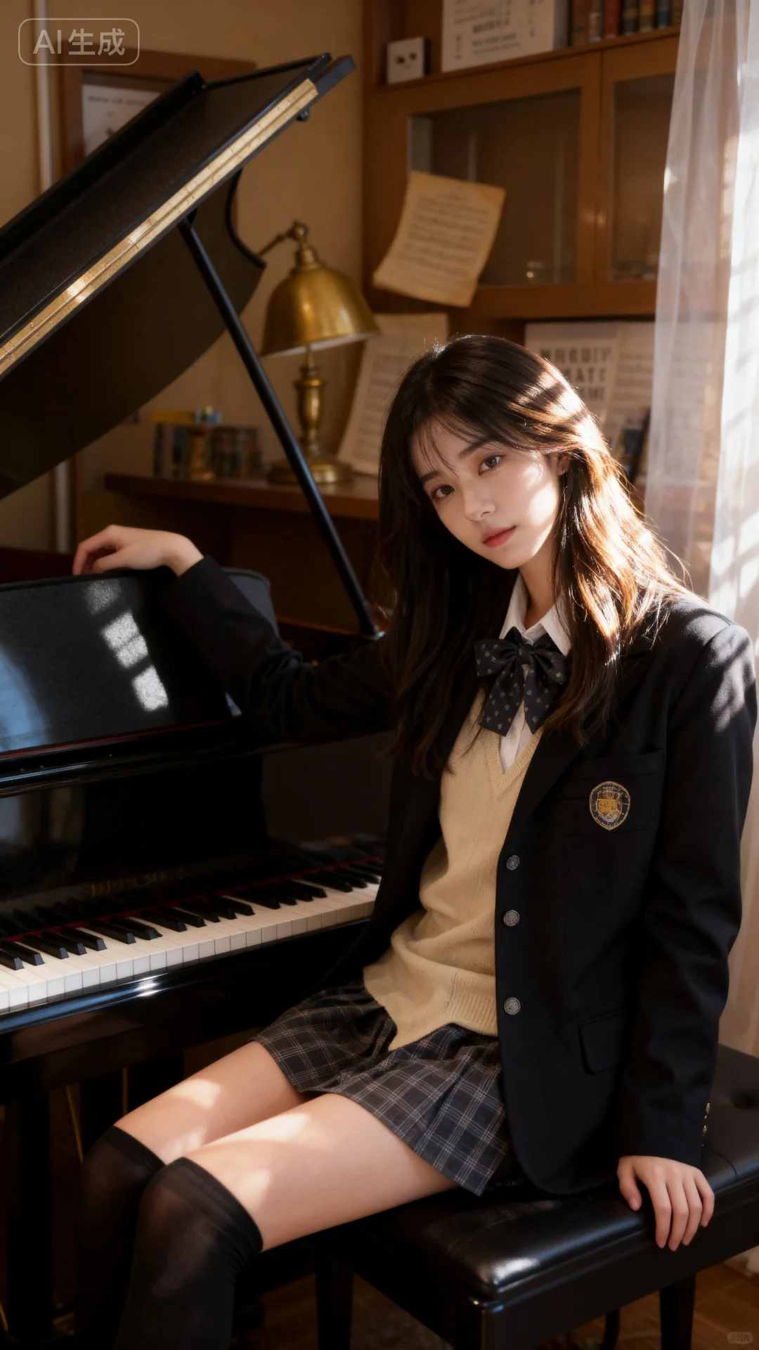 她真的很会拍！钢琴女孩🎹🎹🎹