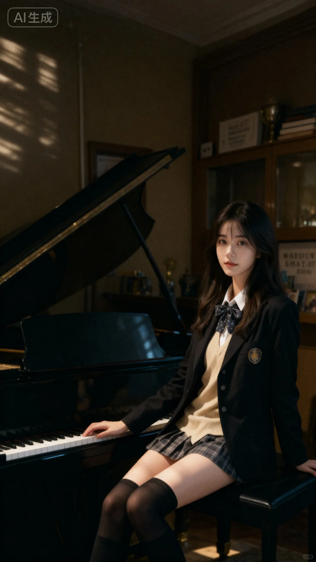 她真的很会拍！钢琴女孩🎹🎹🎹