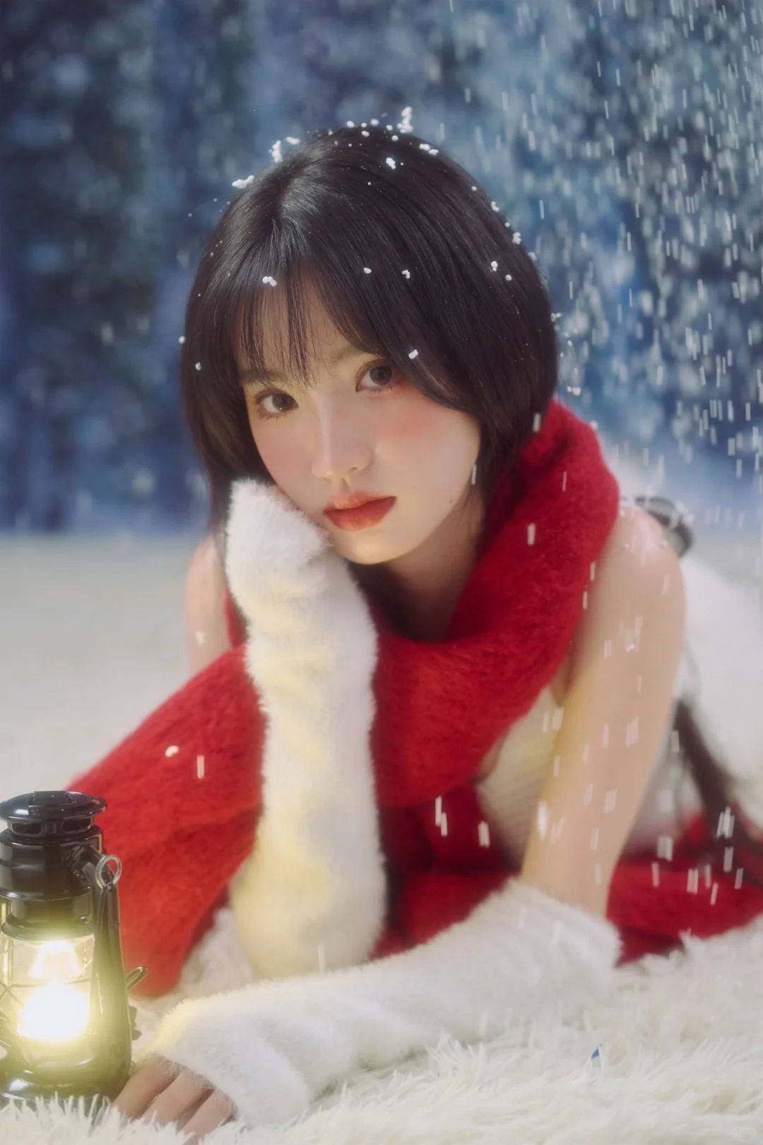 红白配色和雪景撞个满怀❄️氛围感直接拿捏住