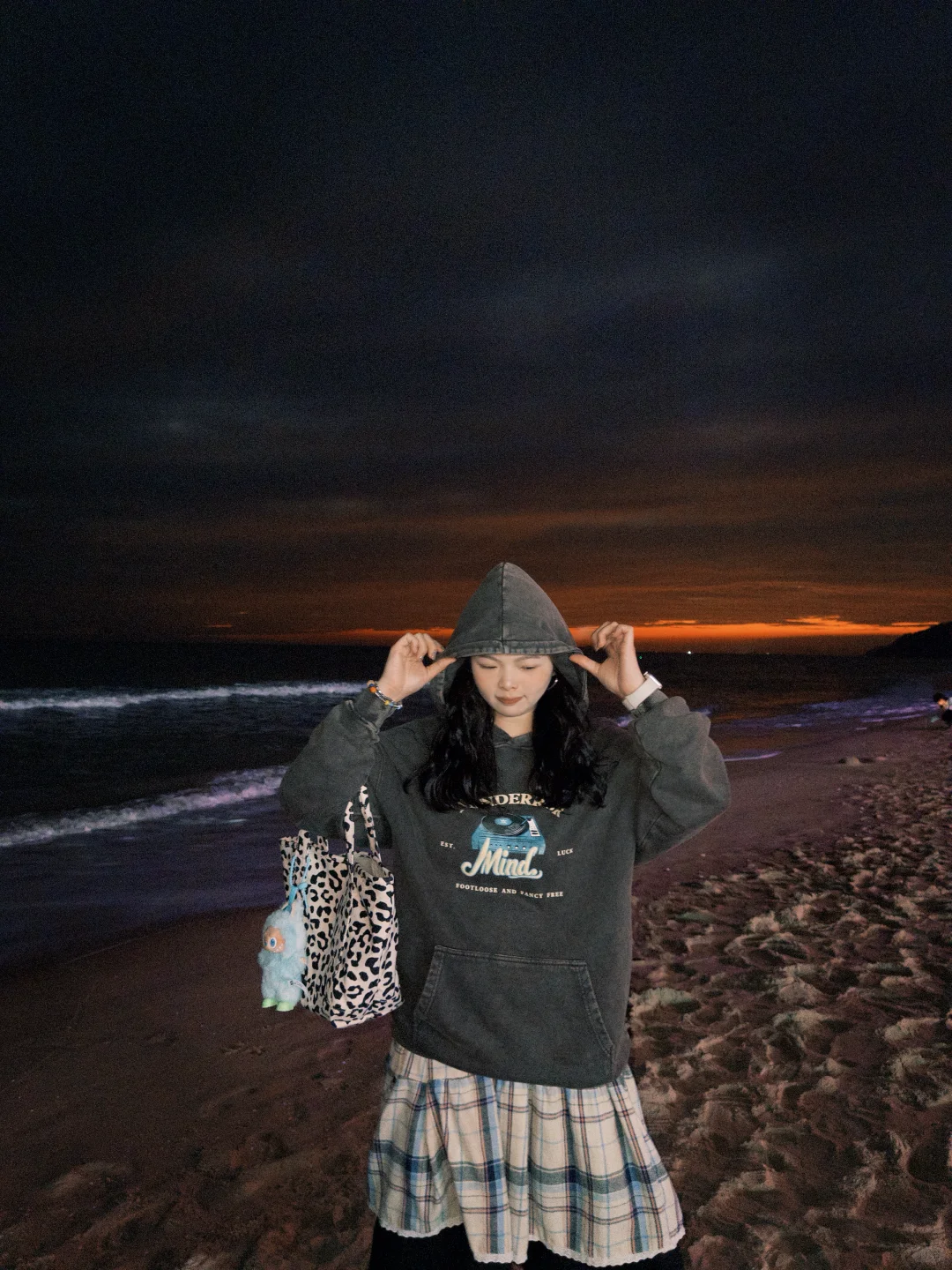 海边的日落太美了！！！｜ootd💓