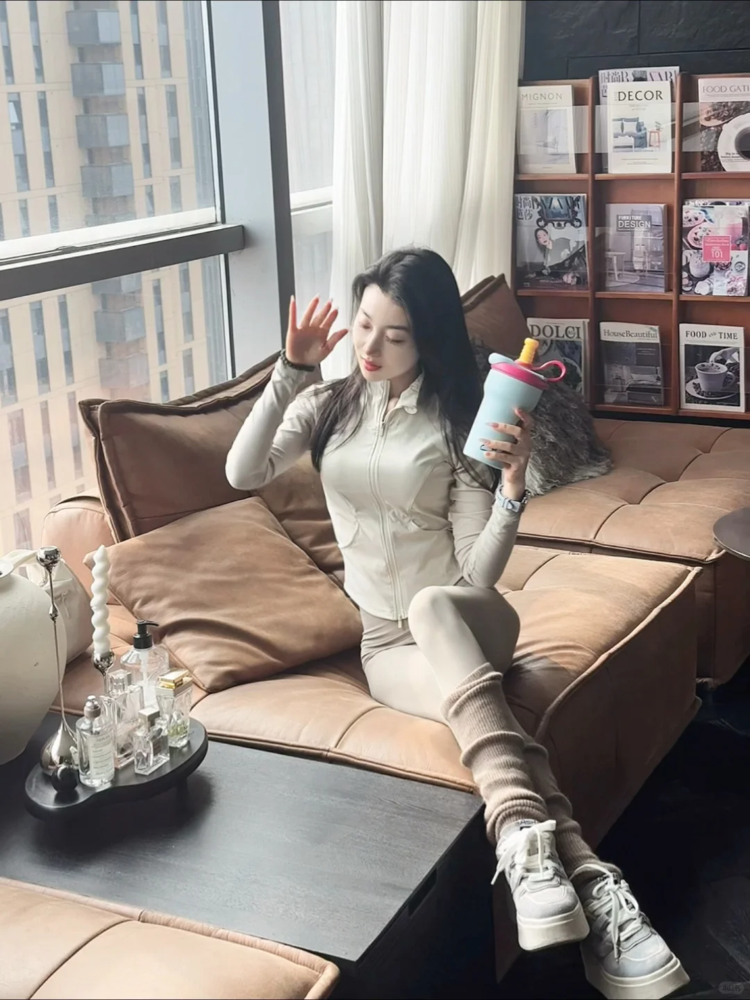 Pilates穿搭～板栗🌰色瑜伽袜很适合秋天🍂