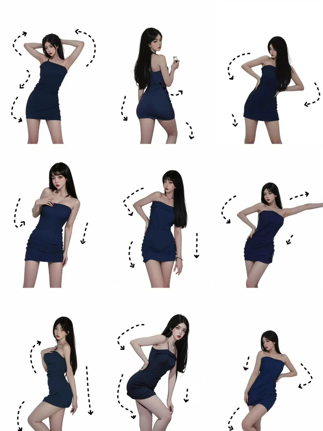 存一组辣妹拍照姿势，姐妹们收藏起来照着拍