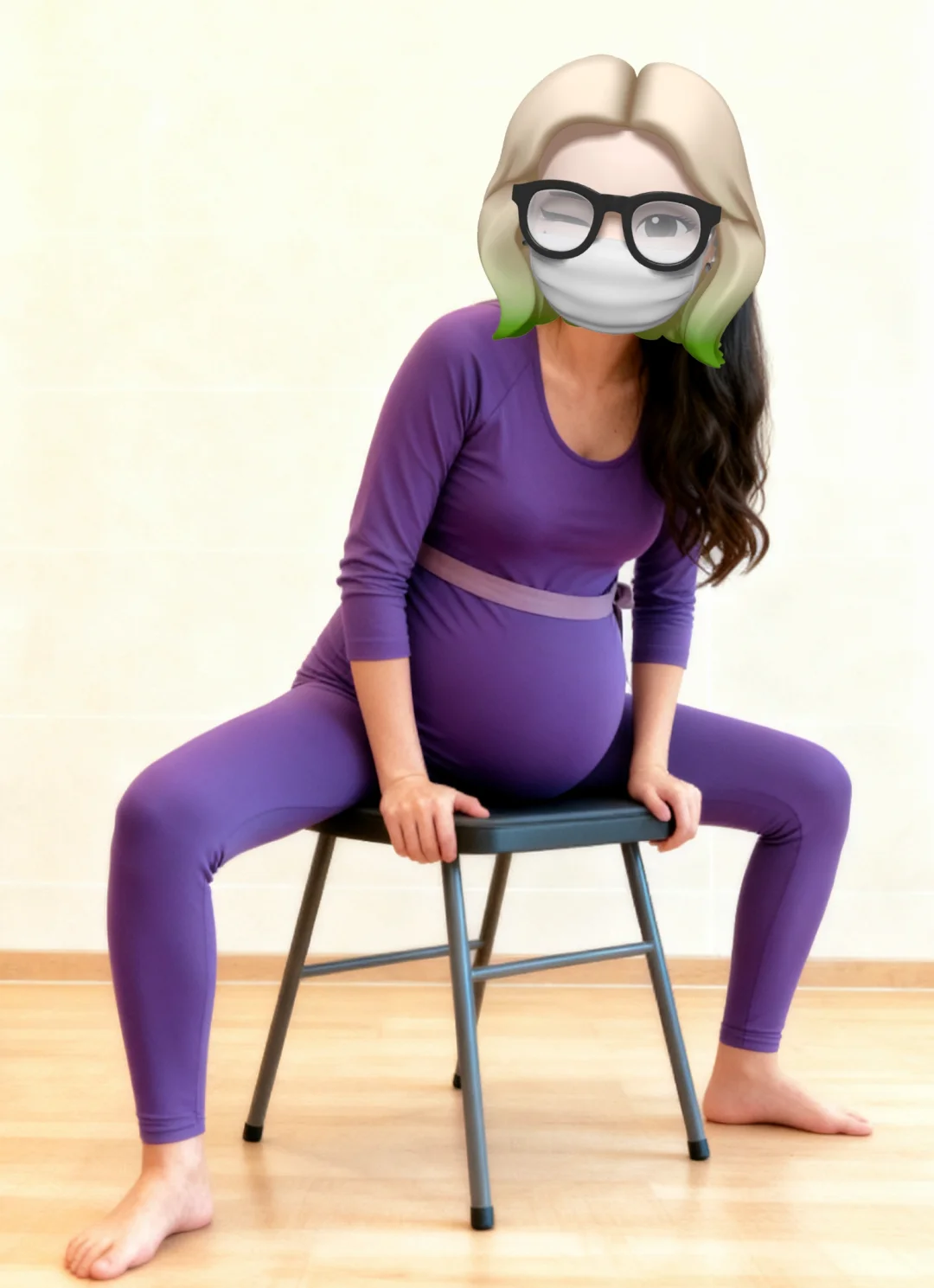 孕晚期的紫色瑜伽服选择