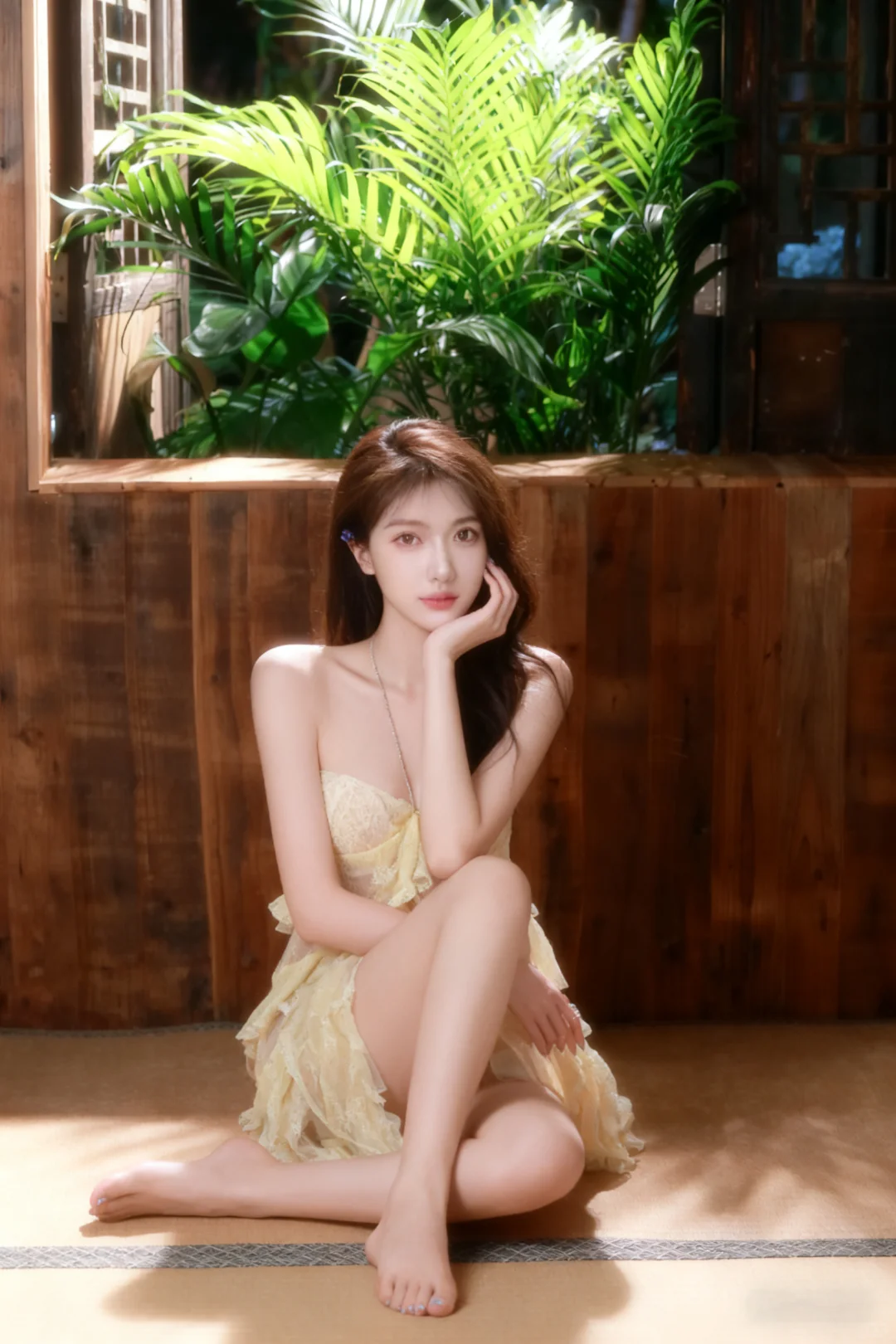 夏天纯欲的蕾丝裙氛围感美女