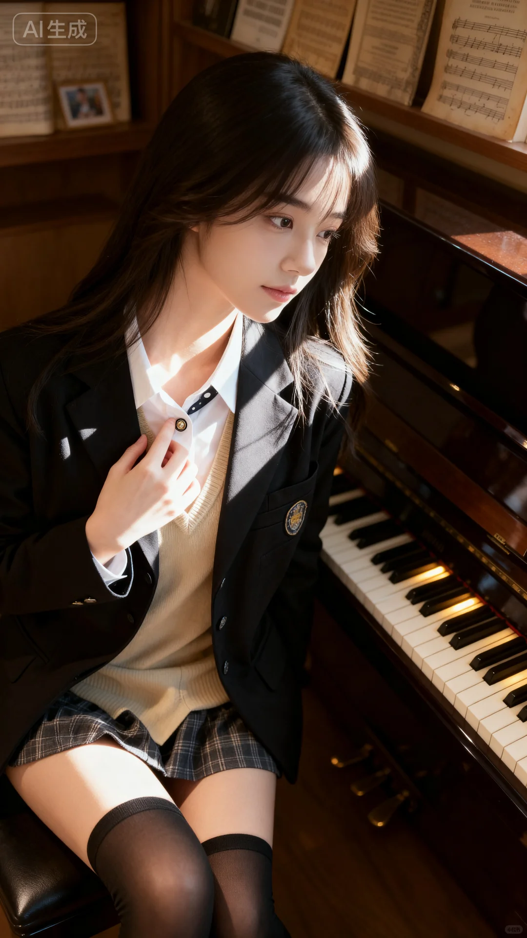 她真的很会拍！钢琴女孩🎹🎹🎹