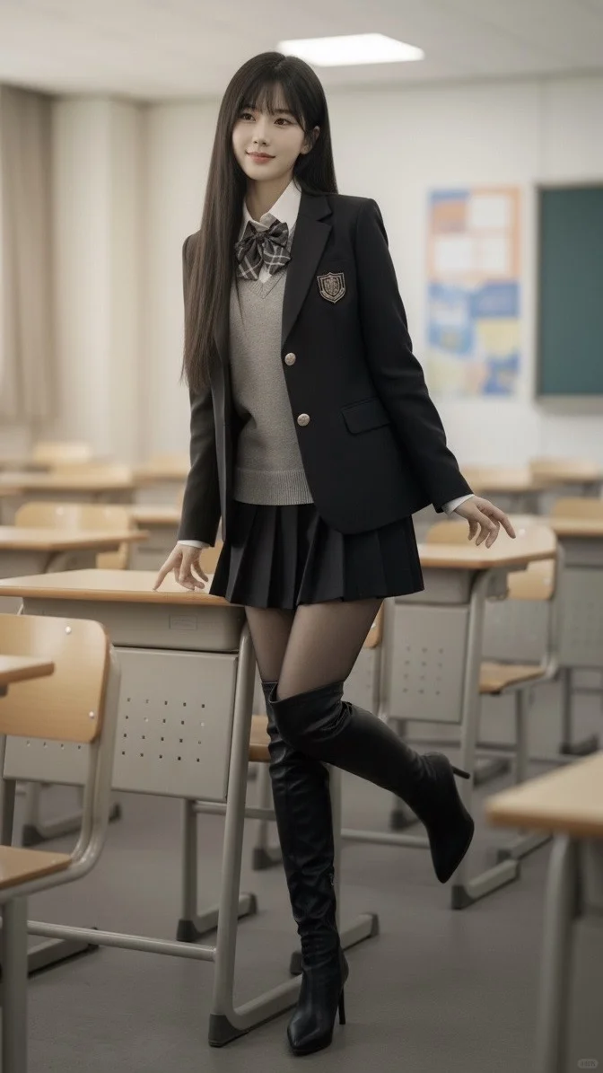 长靴黑丝回归校园