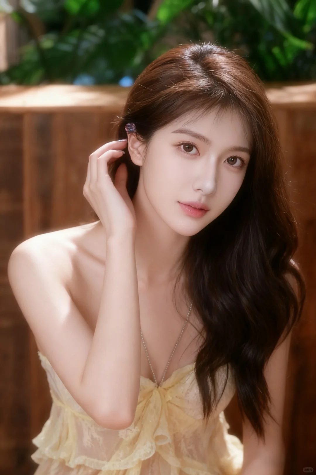 夏天纯欲的蕾丝裙氛围感美女