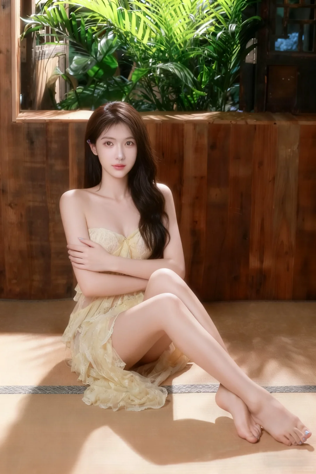 夏天纯欲的蕾丝裙氛围感美女