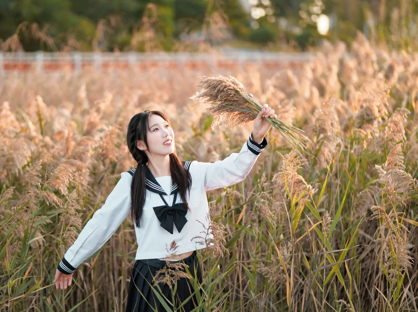 晚秋芦苇丛里，有风有你～