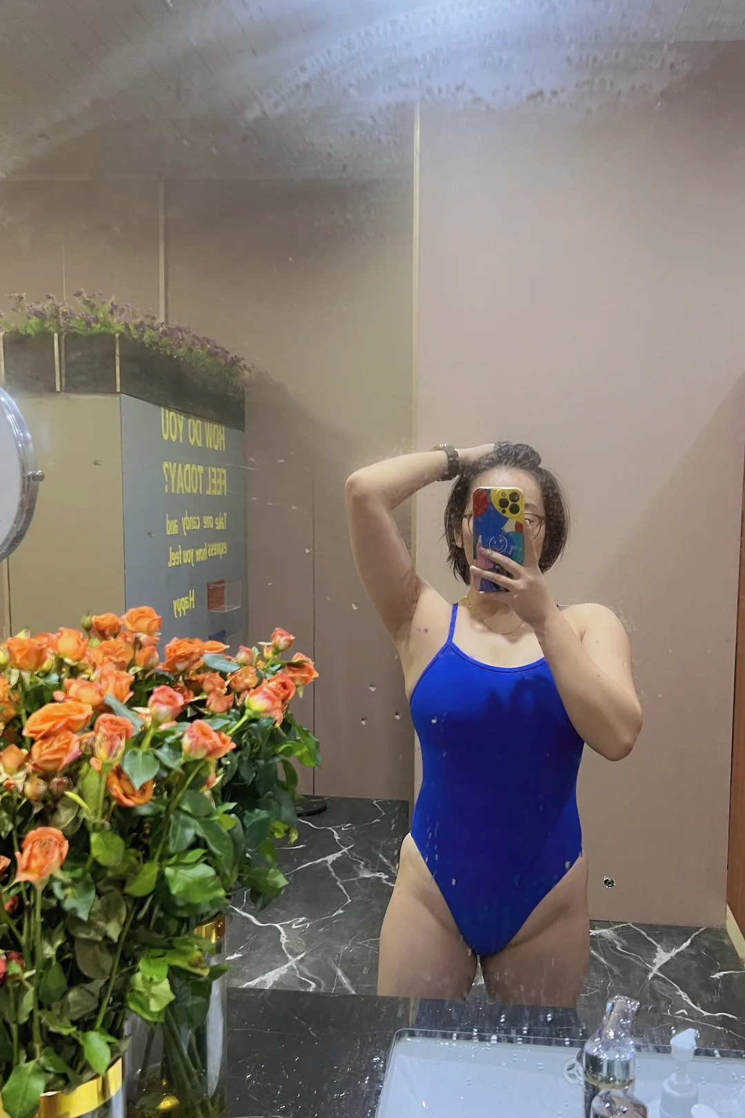 蓝色高叉泳衣YYDS