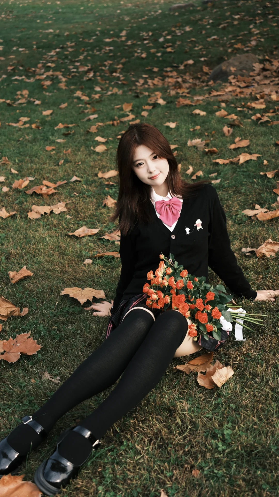 🍂JK制服 x 落叶 の绝美暴击